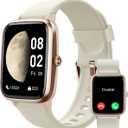 GRV Smart Watches for Women Men (Answer/Make Calls), 1.8" Smartwatch for iOS/Android Phones Fitness Tracker with 100+ Sports Modes Heart Rate/Sleep Monitor Pedometer IP68 Waterproof (Milky White)