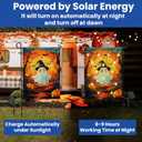 FLAGWIX Halloween Garden Flag - Solar Flag Light for Garden Decor 11.5"x17.5" - Fall Garden Flags for Halloween Decorations, Yard Flags for Fall Outdoor Decor, Outside Decorations for Yard (Flame  Haunted Glow)