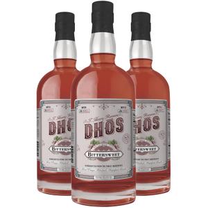 Dhos Handcrafted Non-Alcoholic Bittersweet Aperitif - Keto-Friendly, Zero Sugar, Zero Calories, Zero Proof - 750 ML - Perfect for Mocktails Flavors of Rhubarb & Bitter Herbs - Made in USA, Aperol Spritz (3 PACK)