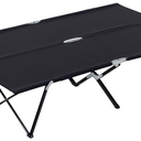 Outsunny 2 Person Folding Camping Cot for Adults, 50" Extra Wide Outdoor Portable Sleeping Cot with Carry Bag, Elevated Camping Bed, Beach Hiking, Black