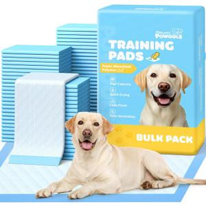Powools 100-Pack X-Large Puppy Pads - 34'' x 28'' Pee Pads for Dogs Potty Training with Leak-Proof Quick-Dry Design, 6-Layer Wee Wee Pads for Dogs, Blue
