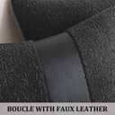 Laolitou Set of 2 Boucle Pillow Covers 18x18 Inch with Faux Leather Accents Pillow Cases Cosy Soft Couch Cushion Covers for Sofa Couch Bed Chair Bedroom Living Room Home Decor, Charcoal Black