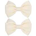 4.5 Inches Hair Bows for Girls Thick Ribbon Boutique Alligator Clips Hair Accessories for Baby Girls Toddlers Kids Teens 2 Pcs (Beige)