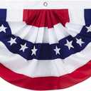 Outdoor USA Bunting Flags 1PCS 2x4 FT American Pleated Fan Flags, 4th of July Patriotic Bunting Flags,Outside Veteran's Day, Independence Day, Memorial Day Decorations, 250th Anniversary