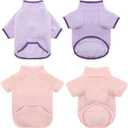 Turtleneck Dog Sweater, Thermal Dog Sweatshirt with Pocket Winter Pet Clothes Small Pet Outfits Soft Puppy Pullover (Pink+Purple, Medium)