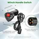 Winch Controller,3 Pin Male Plug Electric Winch Remote Control Controller with 9.2ft Cable for Car Off Road Vehicle