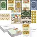 50 Pack Religious Praying for You Cards with Scripture Bible Verse Christian Encouragement Greeting Cards Bulk 10 Designs 4 x 6 Inspirational Prayer with Envelopes and Stickers(Retro)