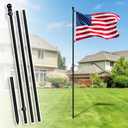 XIFAN 10 FT In Ground Flag Pole, Heavy Duty Flagpole for Outside House with Ground Spike for Yard Garden, Residential & Commercial Use