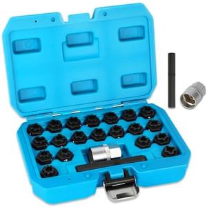 BELEY 22PCS Wheel Locking Nut Key Kit Compatible with VW Volkswagen VAG, Wheel Lock Nut Socket Adapter Set for Anti-Theft Lug Nuts