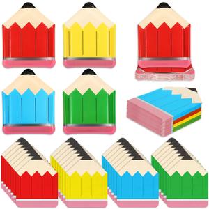 3 x 96Pcs Back to School Pencil Paper Plates and Napkins 4 Colors Pencil Shaped Tableware Set for First Day of School Graduation Kindergarten Party Supplies, Serves 48