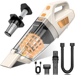 BQYPOWER Handheld Vacuum Cordless, 16000PA Strong Suction Hand Held Vacuum Cordless Rechargeable with Multiple Accessories, Portable Car Vacuum Cleaner High Power for Car Home Office