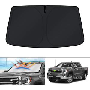 KUST Windshield Sun Shade for 2019-2025 2026 Chevrolet Chevy Silverado/GMC Sierra 1500 2500 3500 Accessories Window Sunshade Sun Visor Protector Foldable Blocks UV Rays Keep Your Car Cooler