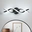 Modern Black LED Vanity Lighting,Bathroom Light Fixture Over Mirror,18 Inch,6000K Cool White