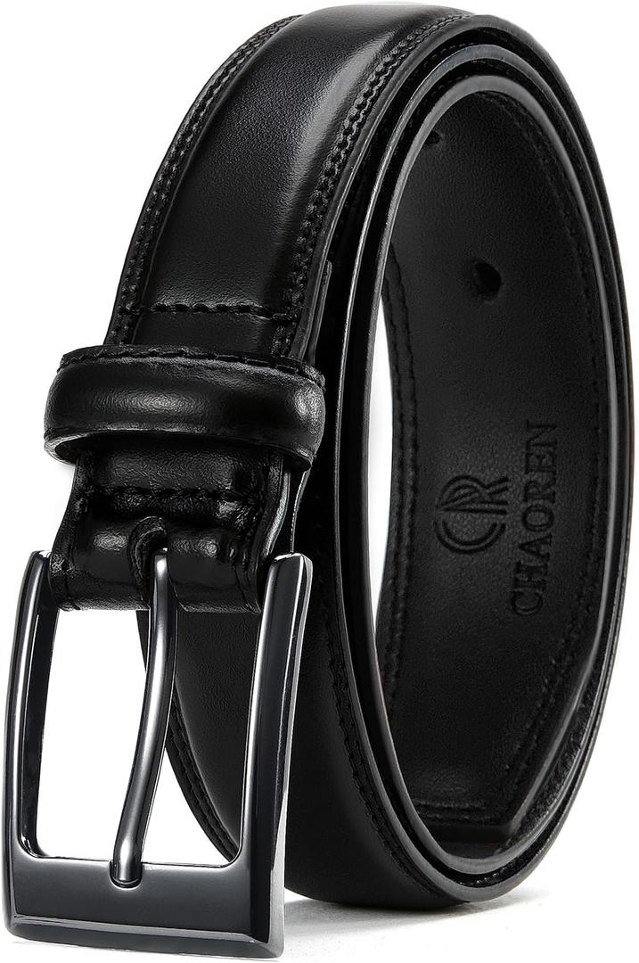 CHAOREN Mens Belts Leather Gift for Men - Ideal Match for Mens Dress Shoes (40 (Fits Waist 38"-39"), Classic Black)