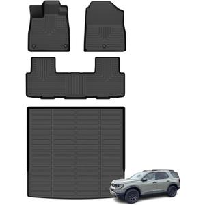 Floor Mats & Cargo Liner for Honda Passport 2026, All Weather Automotive TPE Floor Liners Set Anti-Slip Waterproof Accessories (Car Mats+Trunk Mat) Black