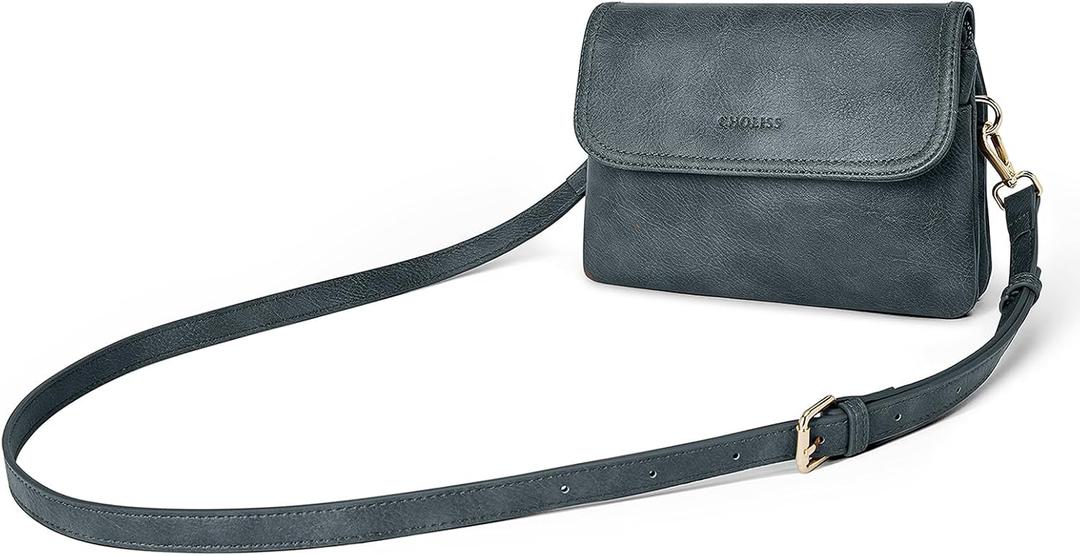 CHOLISS Small Crossbody Bags for Women, Vegan Leather Cell Phone Purse, Mini Travel Purse with Adjustable Strap Womens Gifts (07 Navy Blue)