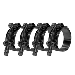 BOTTEN 4 Pack 1.75" Stainless Steel T-Bolt Hose Clamps - Clamp Range 51-59mm for 1.75 Hose ID (Black) - Durable and Reliable Hose Clamps for Secure Connections"