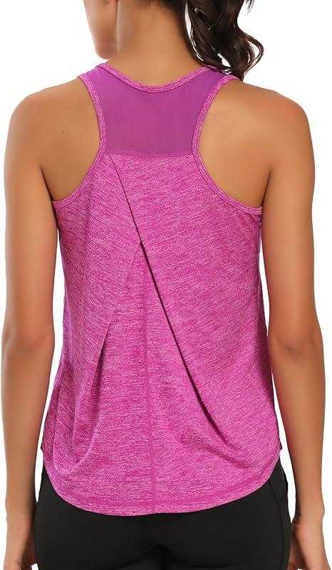 Dawnrole Workout Tank Tops Women Gym Sport Sleeveless Running Tops Yoga Shirts