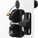 Key Lockable Two-Sided Gate Latch for Outdoor Fence, Operates 2 Side of The Gate for Square Frame Post, Rustproof Fence Latch Gate Lock for Metal, Wood, Vinyl Fence Gates,Gate Hardware,Black Finish