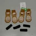 EXPAWLORER Anti Slip Dog Socks to Prevent Licking Paws, Dog Shoes for Hot Pavement, Dog Booties for Small Medium Large Senior Dogs, Traction Control Boots & Paw Protectors for Hardwood Floors (Small (4 Count), khaki)
