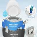 Kohree Camping Toilet Portable 5.3 Gal: 20L Porta Potty for Adults with Diagonal Elongated Bowl Seat - Handle Flush Pump Leak-Proof Cassette Toilet for RV Trailer Trucker Boat Marine Home Use