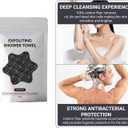 2PC Exfoliating Shower Towel 47" 2-in-1 Exfoliating Towel, Deep Exfoliating, Premium Scrub Wash Cloth for Body & Face, Sides Shower Washcloth for All Skin Types Woman and Men (2 Pieces in Black)