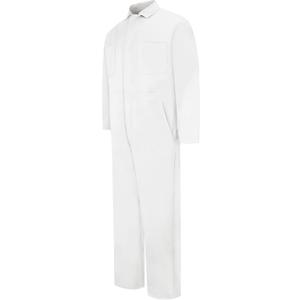 Red Kap Men's Snap Front Cotton Coverall, Oversized Fit, Long Sleeve (40, Bleached White)