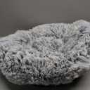 JOLLYVOGUE Calming Dog Bed for Small Dogs - 23 inches Donut Washable Small Dog Bed for Kittens & Puppies, Anti-Slip Round Fluffy Plush Faux Fur Cat Beds (Fits up to 25 lbs Pets, Grey) (01 - Smoke Grey)