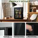 Pin Display Case 11 x 14 Solid Wood Military Shadow Box Medal Display with HD Tempered Glass for Army Bedge Award Velcro Patch Collection
