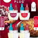 Febreze Odor-Fighting Fade Defy PLUG Air Freshener Baked Cinnamon Apple, Cranberry Crumble, .87 fl. oz. Oil Refill, 2 of Each