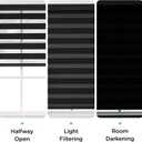 Joydeco Cordless Zebra Blinds for Windows (Pro), 44" W x 75" H, Black