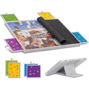 Becko US 1000 Pc Tilting Puzzle Board with 4 Colorful Drawers & Cover, Adjustable Puzzle Table With Built-in Easel Stand, Portable Boards With Puzzles Storage for Adults, for Jigsaw Puzzles 1000 Piece, 29.92 x 20.08 inches