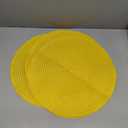 SHACOS Round Braided Placemats Set of 6 Kitchen Place Mats 15 inch Round Table Mats for Dining Tables Washable (Yellow, 6)