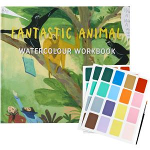CuppaClip Coloring Book for Adults Kids Fantastic Animal Coloring Book Relaxation & Education Art Activity Hardcover Art Painting Workbook (with Paper Paint)