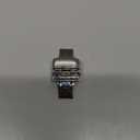 RECHERE Stainless Steel Push Button Butterfly Deployment Clasp for Leather Watch Band Strap (18mm, Silver)