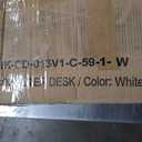 Furologee White 59 L Shaped Desk with Power Outlet, Reversible Computer Desk with File Drawer & 2 Monitor Stands, Corner Home Office Table with Storage Shelves for Gaming Writing