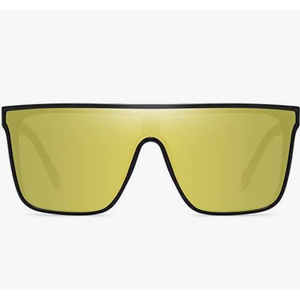 SHES Oversized Square Sunglasses for Women Flat Top Shield Shades Trendy Big Siamese Lens SH1008