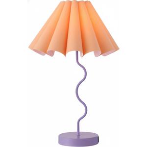 Table Lamps for Living Room - Purple and Orange Modern Dimmable Lamps with USB Port and Outlet