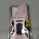 DEERLAMN Case for Samsung Galaxy S25 Ultra with Slide Camera Cover+Screen Protector (1 Pack), Rotated Ring Kickstand Military Grade Shockproof Protective Cover-Rose Gold (S25 Ultra-6.9 Inch)