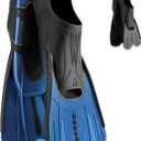 Cressi Adult Short Light Swim Fins with Self-Adjustable Comfortable Full Foot Pocket - Perfect for Traveling - Agua Short: Made in Italy (Blue)