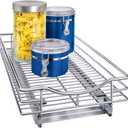 LYNK PROFESSIONAL Pull Out Cabinet Organizer, 11" x 21" Slide Out Drawers for Kitchen Cabinets - Sliding Pull-Out Pantry Shelves Home Shelf Organizers Chrome