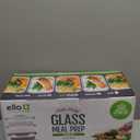 Ello Duraglass 3.4 Cup Meal Prep Sets 10Pc, 5 Pack Set- Glass Food Storage Container with Silicone Boot and Airtight BPA-Free Plastic Lids, Dishwasher, Microwave, and Freezer Safe, Garden Goals