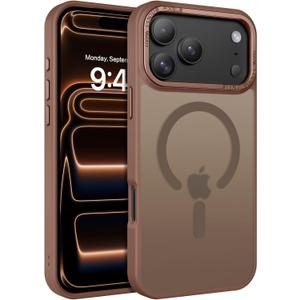 BENTOBEN Magnetic for iPhone 17 Pro Max Case 6.9" 2025,[Compatible with Magsafe]Slim Cute Matte Translucent Shockproof Drop Protective Bumper Women Men Phone Cover for iPhone 17 ProMax,Desert Titanium