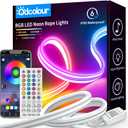 50ft Neon Rope RGB Lights, IP68 Waterproof Flexible Neon Lights, Room Decor for Christmas, Outdoors, Pool 1 Roll C