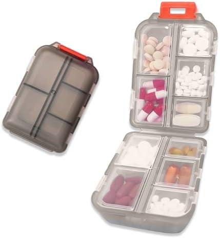 Large Pill Organizer Travel Daily Pill Container Mini Medication Organizer Storage Pill Organizer Pill Case 7 Day (Grey)
