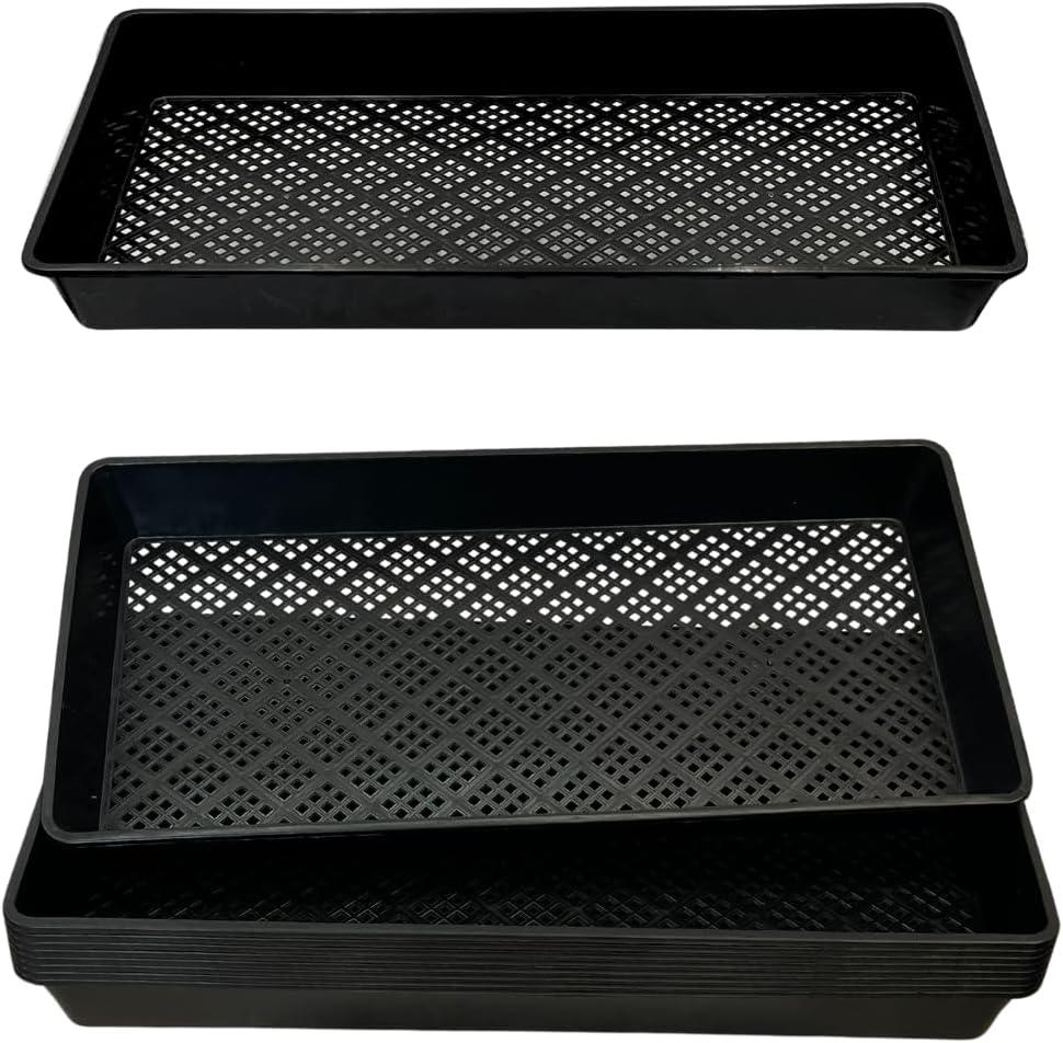 1020 Mesh Tray Soil Blocking Tray 1020 Trays Seedling Starter Trays 10 Pack Black 10x21 Inches for Microgreens Hydroponic