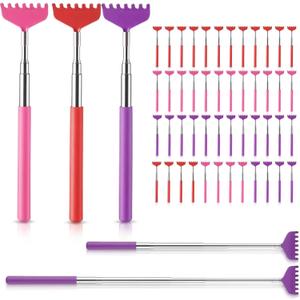 48 Sets Back Scratchers Bulk Telescoping Back Scratcher for Women Men Portable Metal Body Massager Tool for Church Moms Dads Christian Gifts