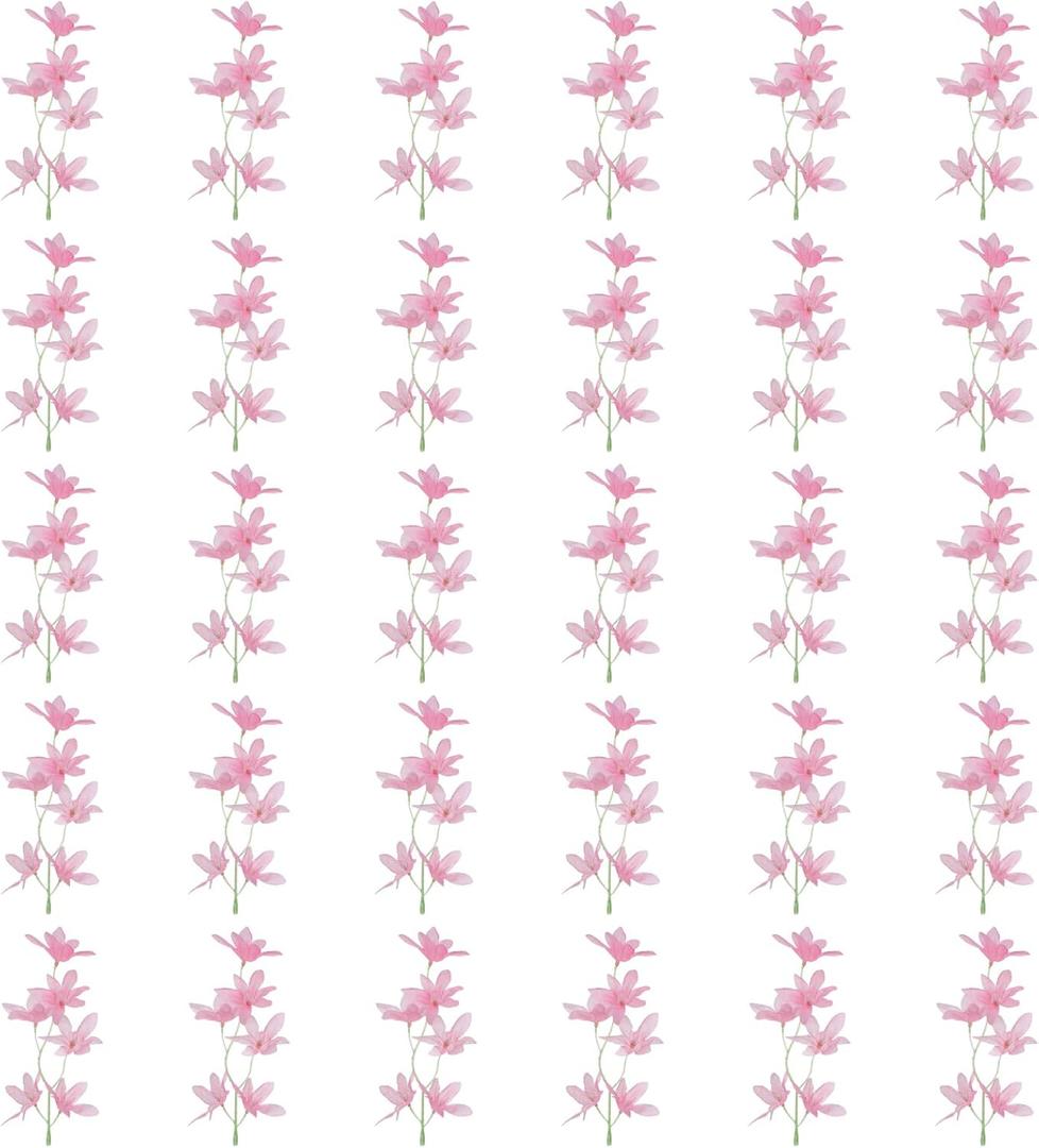 PATIKIL Orchids Fake Flowers, 30 Pcs Artificial Flower Arrangement Hairpin Headdress Wreath for Floating Candles Vase Home Wedding Centerpiece Decorations, Pink