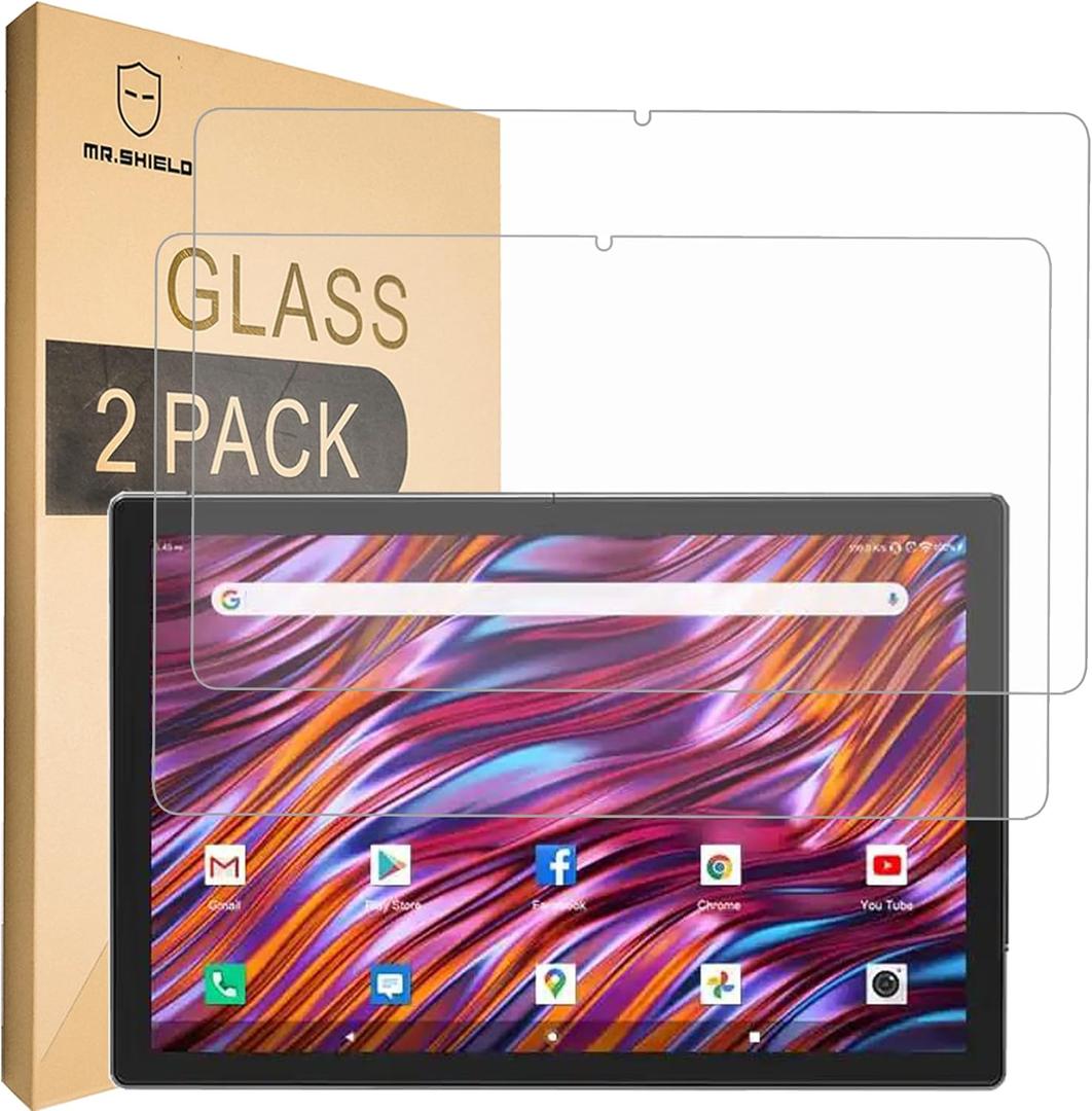 Mr.Shield Screen Protector compatible with MEIZE D115, 10.1 Inch [Tempered Glass] [2-PACK] [Japan Glass with 9H Hardness]
