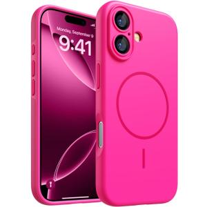 3 x Magnetic for iPhone 17 Case, [Matte Solid Color] [Full Camera Protection] Protective Case for iPhone 17 - Hot Pink